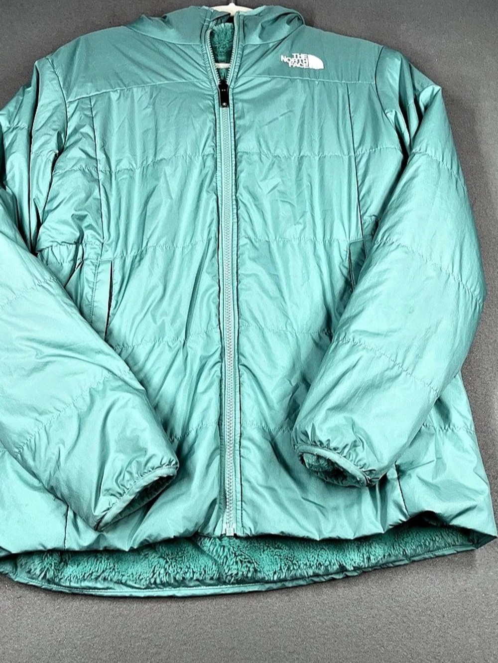 The North Face Reversible Perrito Jacket Reversible Puffer in Green girls sz XXL